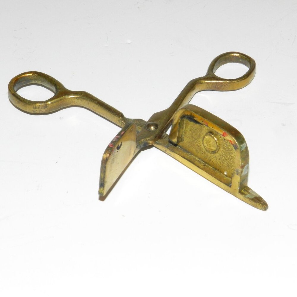 VTG Antique Solid Brass Candle Wick Snuffer With Stand Approx. 7.5 Tall - Picture 7 of 10